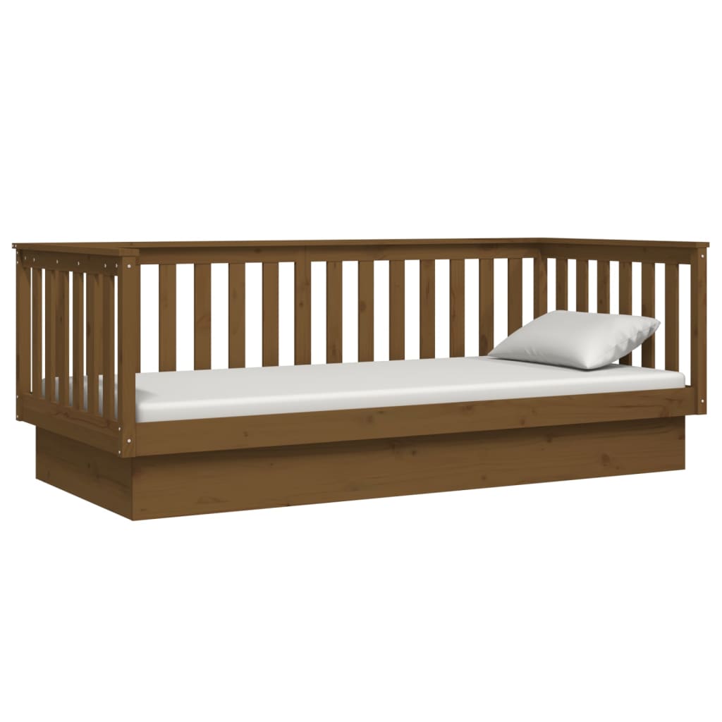 Day Bed without Mattress Honey Brown 100x200 cm Solid Wood Pine - Bargainia.com - 