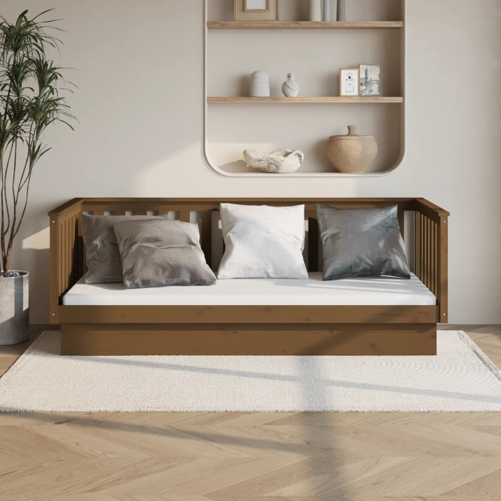 Day Bed without Mattress Honey Brown 100x200 cm Solid Wood Pine - Bargainia.com - 