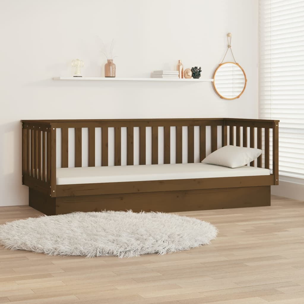 Day Bed without Mattress Honey Brown 100x200 cm Solid Wood Pine - Bargainia.com - 