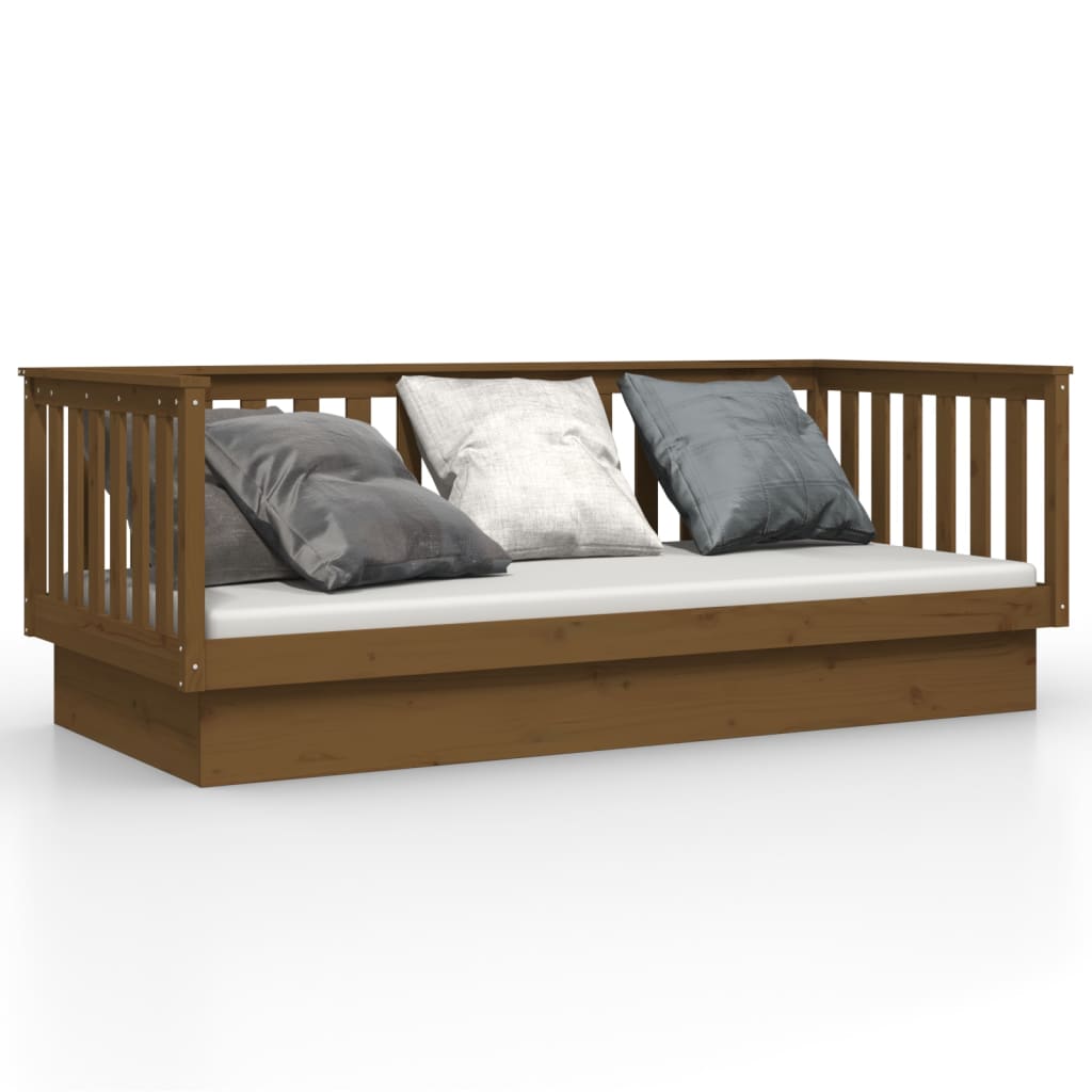 Day Bed without Mattress Honey Brown 100x200 cm Solid Wood Pine - Bargainia.com - 