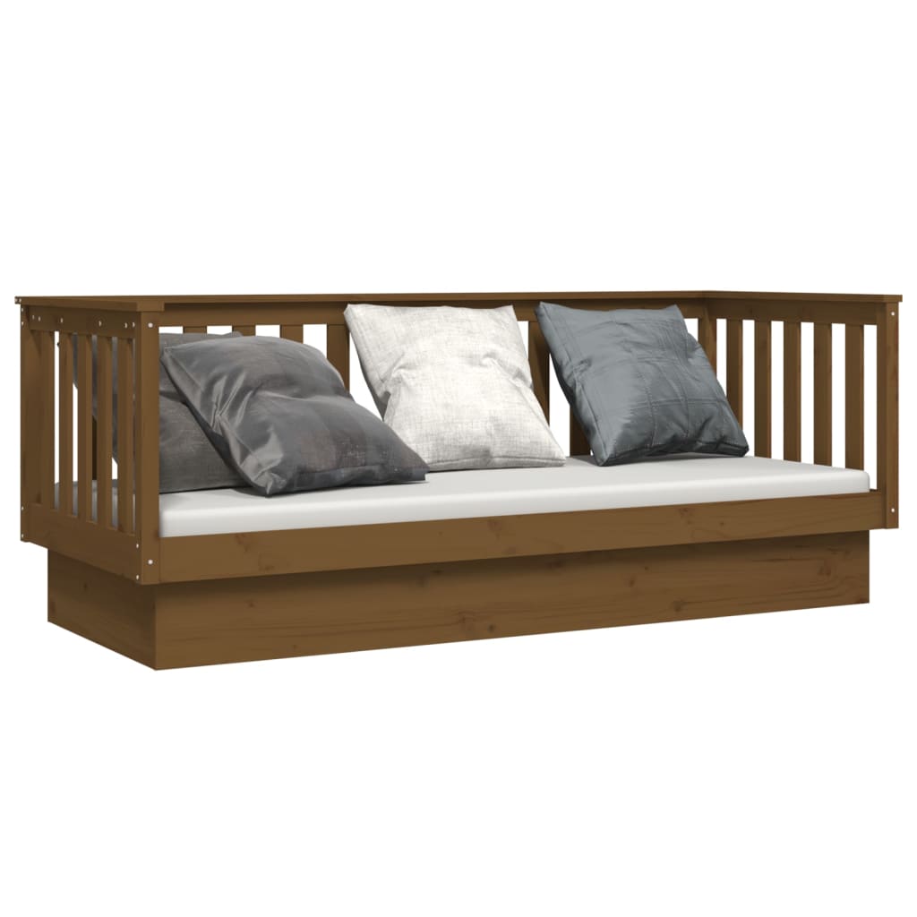 Day Bed without Mattress Honey Brown 75x190 cm Small Single Solid Wood Pine - Bargainia.com - 