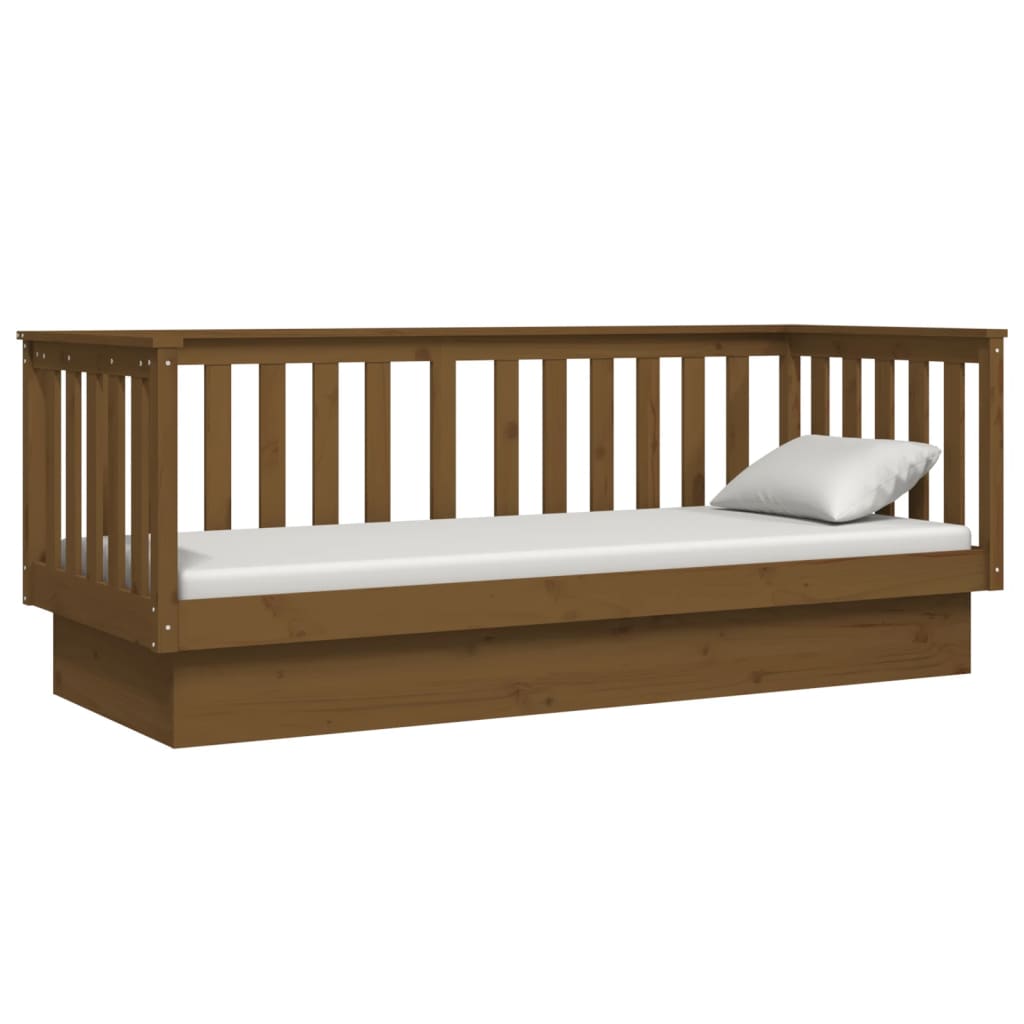 Day Bed without Mattress Honey Brown 75x190 cm Small Single Solid Wood Pine - Bargainia.com - 