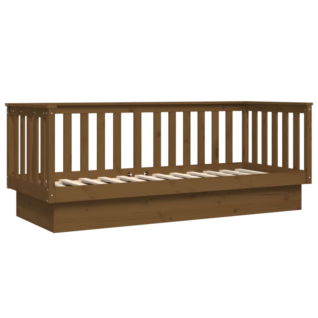 Day Bed without Mattress Honey Brown 75x190 cm Small Single Solid Wood Pine - Bargainia.com - 