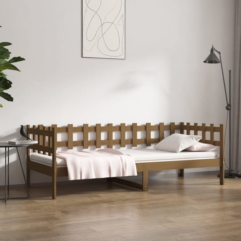 Day Bed without Mattress Honey Brown 80x200 cm Solid Wood Pine - Bargainia.com - 