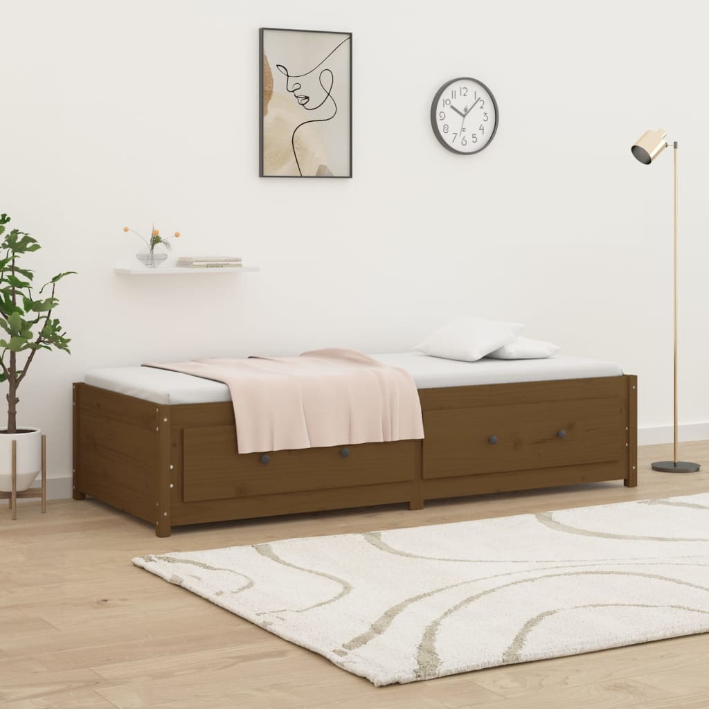 Day Bed without Mattress Honey Brown 90x200 cm Solid Wood Pine - Bargainia.com - 