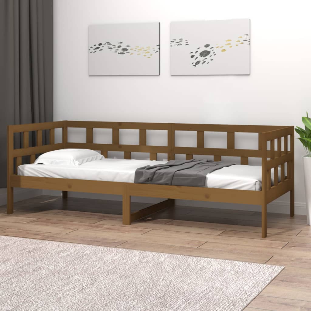Day Bed without Mattress Honey Brown Solid Wood Pine 80x200 cm - Bargainia.com - 