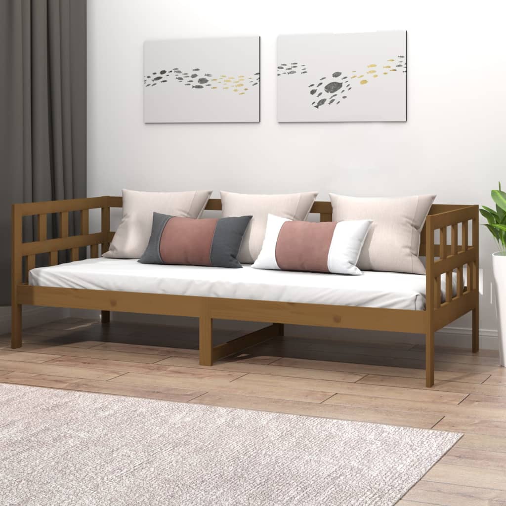 Day Bed without Mattress Honey Brown Solid Wood Pine 80x200 cm - Bargainia.com - 