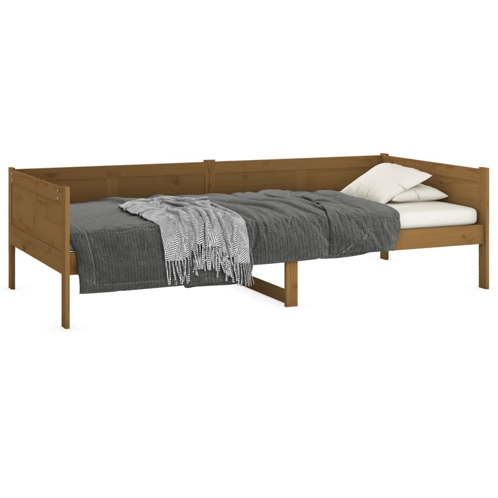 Day Bed without Mattress Honey Brown Solid Wood Pine 90x190 cm Single - Bargainia.com - 