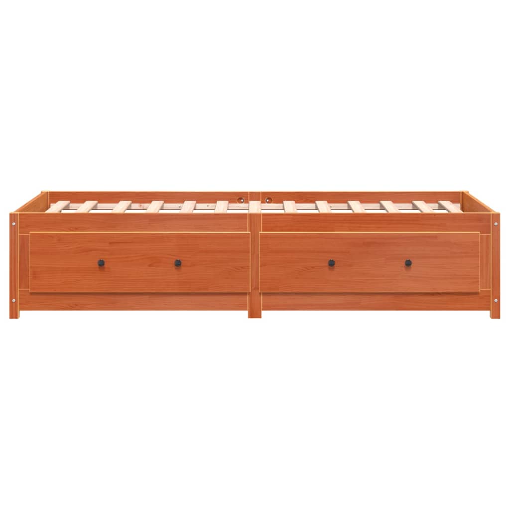 Day Bed without Mattress Wax Brown 75x190 cm Small Single Solid Wood Pine - Bargainia.com - 