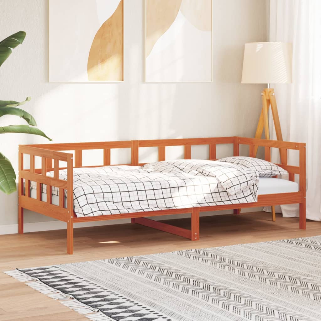 Day Bed without Mattress Wax Brown 80x200 cm Solid Wood Pine - Bargainia.com - 