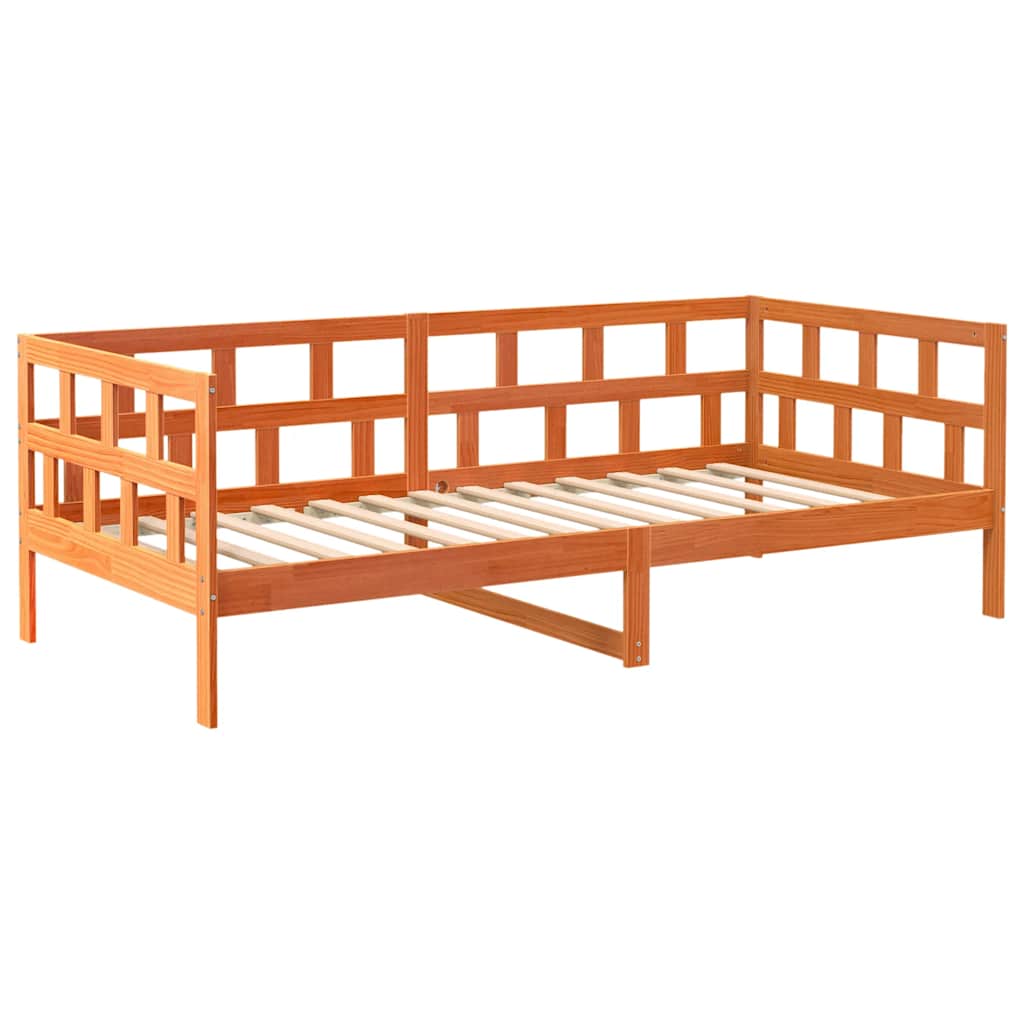 Day Bed without Mattress Wax Brown 90x200 cm Solid Wood Pine - Bargainia.com - 