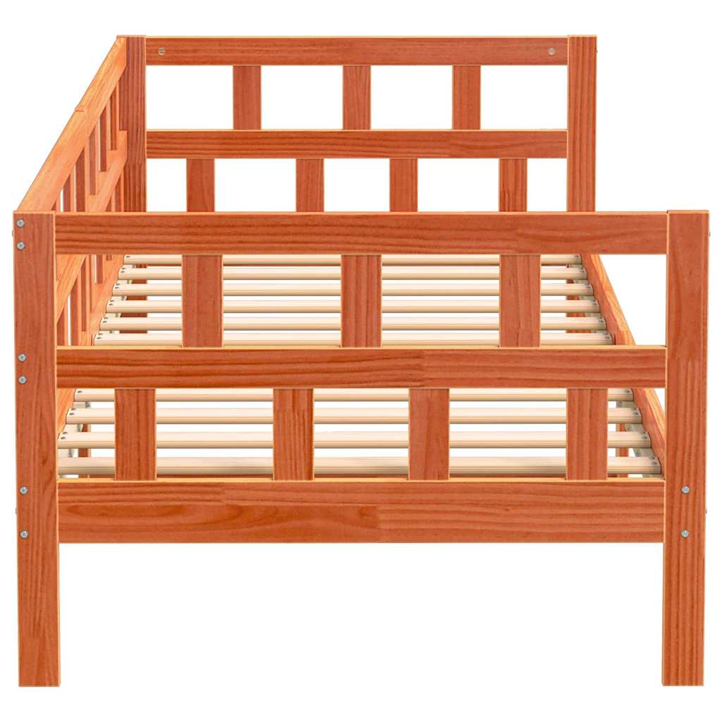 Day Bed without Mattress Wax Brown 90x200 cm Solid Wood Pine - Bargainia.com - 
