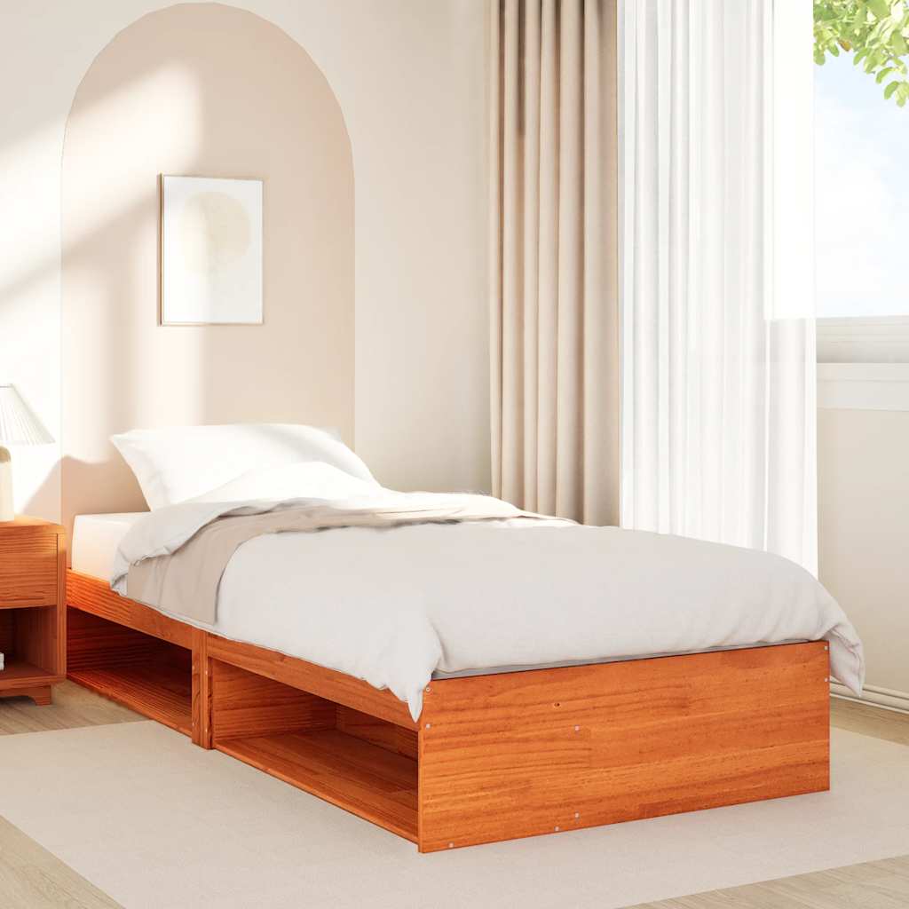 Day Bed without Mattress Wax Brown 90x200 cm Solid Wood Pine - Bargainia.com - 