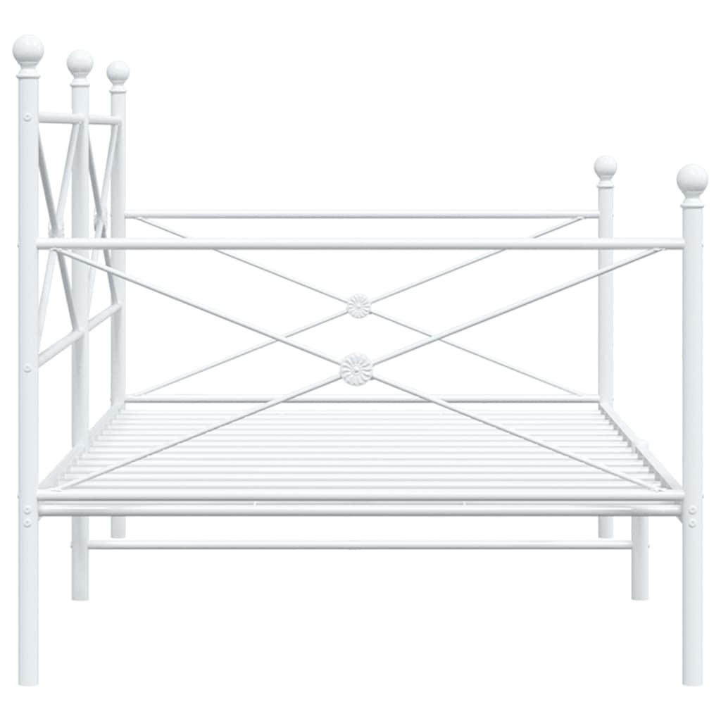 Day Bed without Mattress White 100x190 cm Steel - Bargainia.com - 