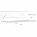 Day Bed without Mattress White 100x190 cm Steel - Bargainia.com - 