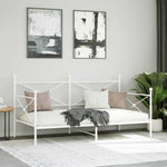 Day Bed without Mattress White 100x190 cm Steel - Bargainia.com - 