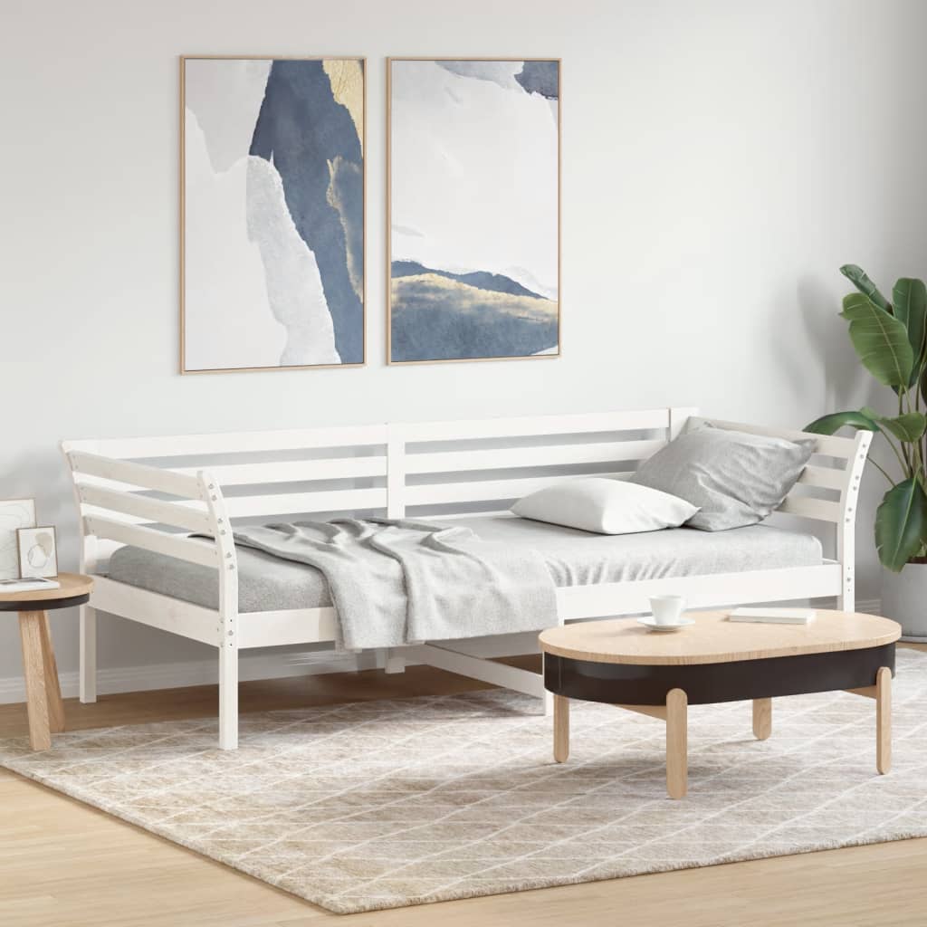 Day Bed without Mattress White 100x200 cm Solid Wood Pine - Bargainia.com - 