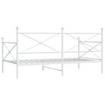 Day Bed without Mattress White 100x200 cm Steel - Bargainia.com - 