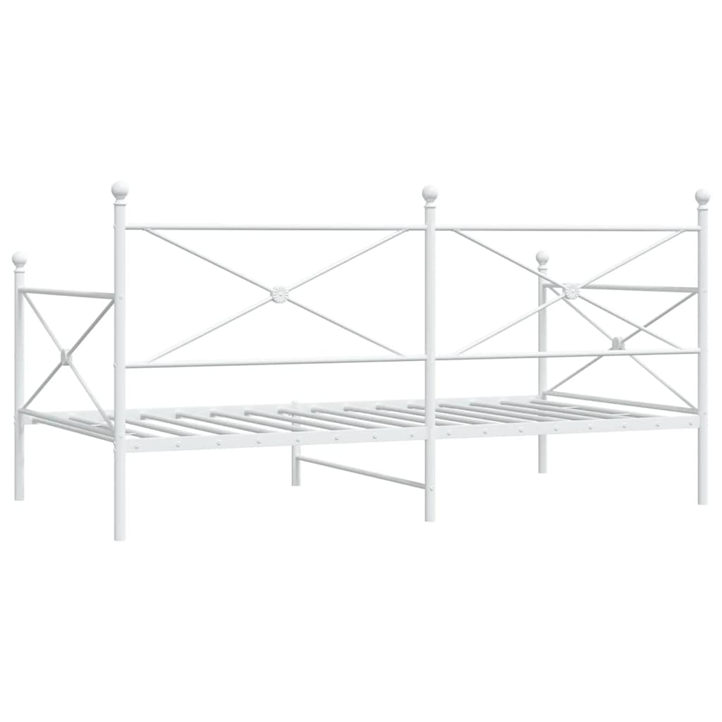 Day Bed without Mattress White 100x200 cm Steel - Bargainia.com - 