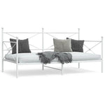 Day Bed without Mattress White 100x200 cm Steel - Bargainia.com - 