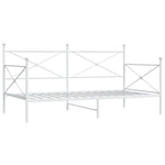 Day Bed without Mattress White 100x200 cm Steel - Bargainia.com - 