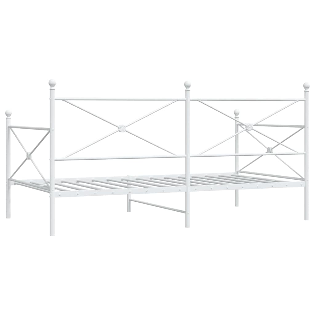 Day Bed without Mattress White 107x203 cm Steel - Bargainia.com - 