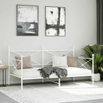 Day Bed without Mattress White 107x203 cm Steel - Bargainia.com - 