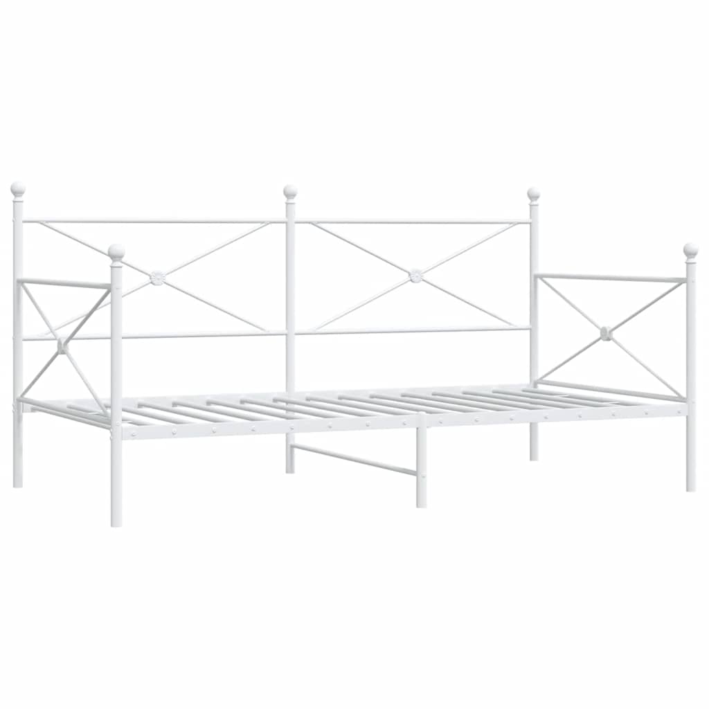 Day Bed without Mattress White 107x203 cm Steel - Bargainia.com - 