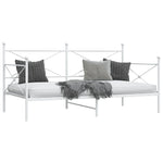 Day Bed without Mattress White 107x203 cm Steel - Bargainia.com - 