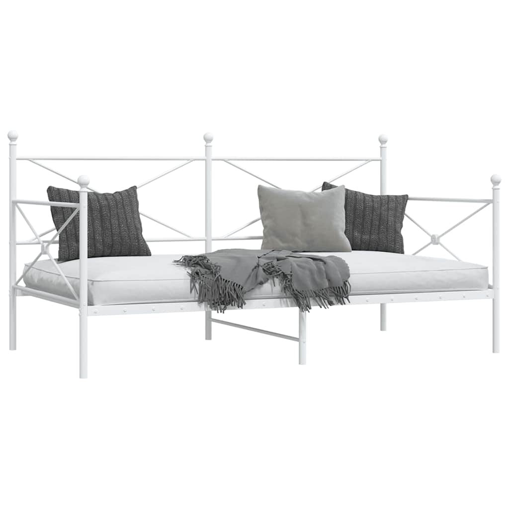 Day Bed without Mattress White 107x203 cm Steel - Bargainia.com - 