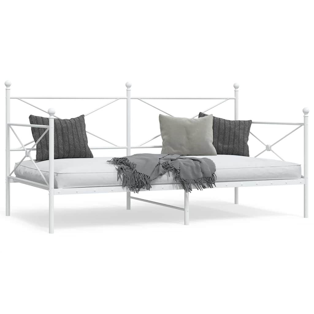 Day Bed without Mattress White 107x203 cm Steel - Bargainia.com - 