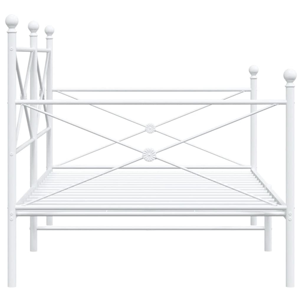Day Bed without Mattress White 107x203 cm Steel - Bargainia.com - 