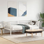 Day Bed without Mattress White 75x190 cm Small Single Solid Wood Pine - Bargainia.com - 