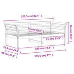 Day Bed without Mattress White 75x190 cm Small Single Solid Wood Pine - Bargainia.com - 