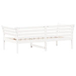 Day Bed without Mattress White 75x190 cm Small Single Solid Wood Pine - Bargainia.com - 
