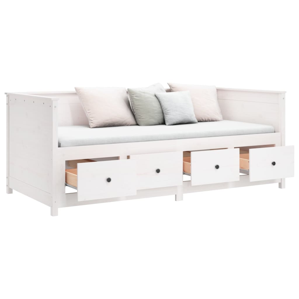 Day Bed without Mattress White 80x200 cm Solid Wood Pine - Bargainia.com - 