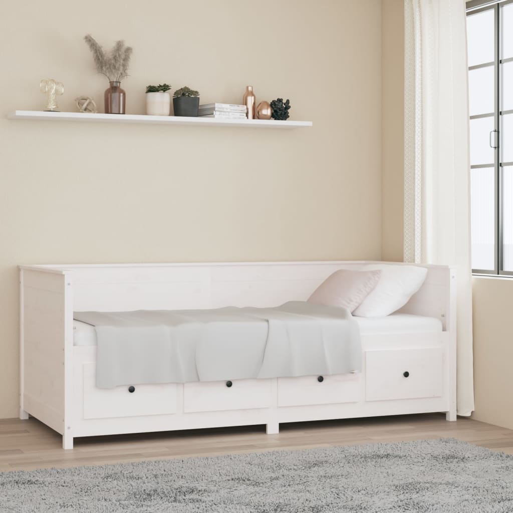 Day Bed without Mattress White 80x200 cm Solid Wood Pine - Bargainia.com - 