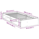Day Bed without Mattress White 80x200 cm Solid Wood Pine - Bargainia.com - 