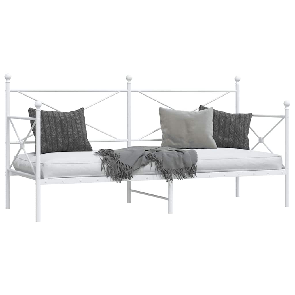 Day Bed without Mattress White 80x200 cm Steel - Bargainia.com - 