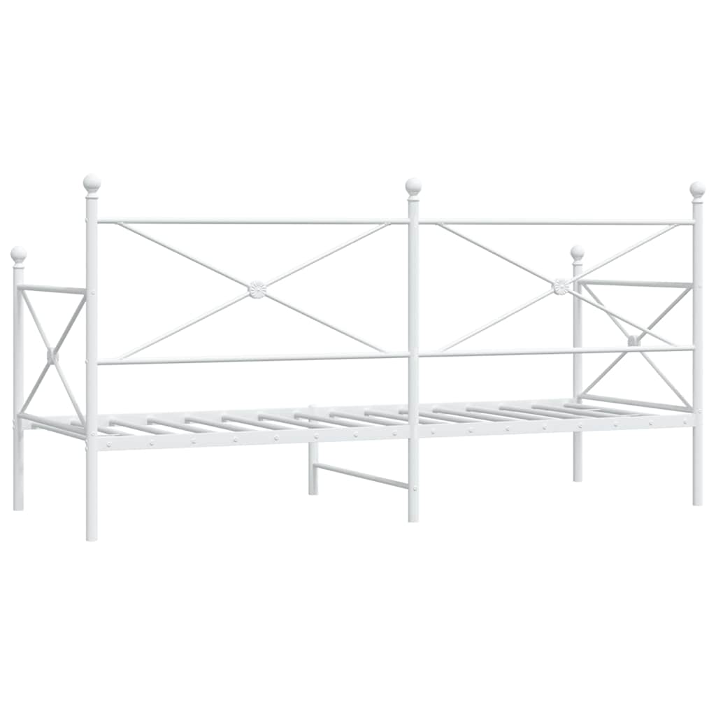 Day Bed without Mattress White 80x200 cm Steel - Bargainia.com - 