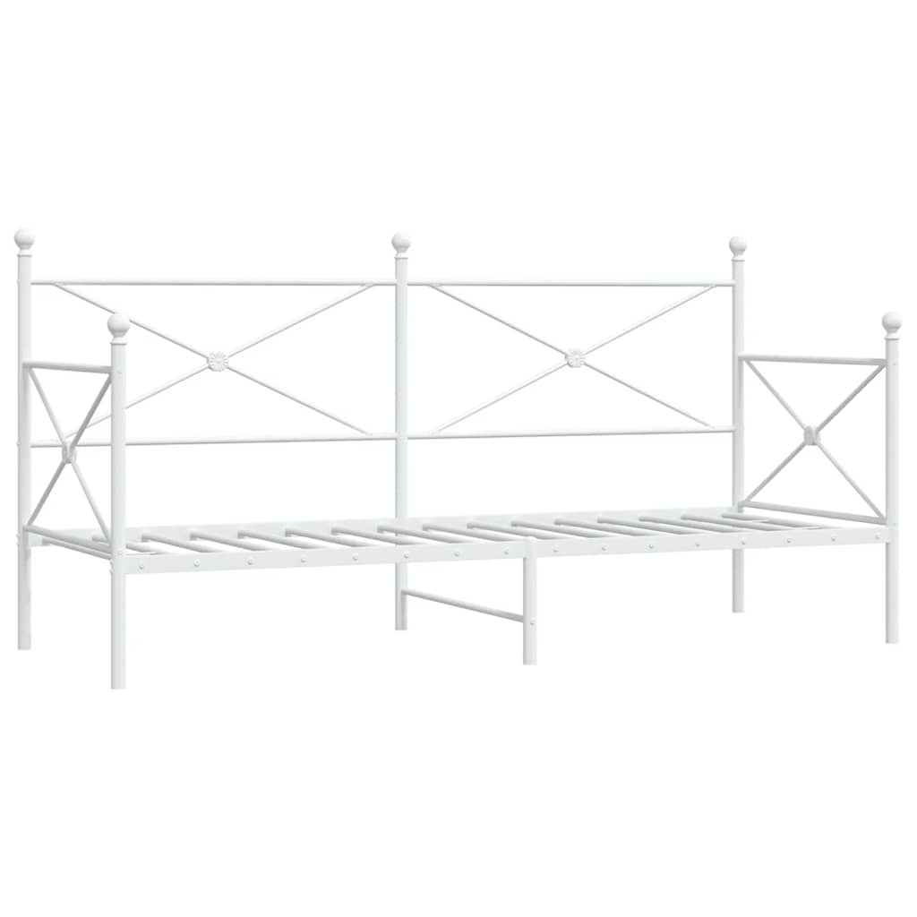 Day Bed without Mattress White 80x200 cm Steel - Bargainia.com - 