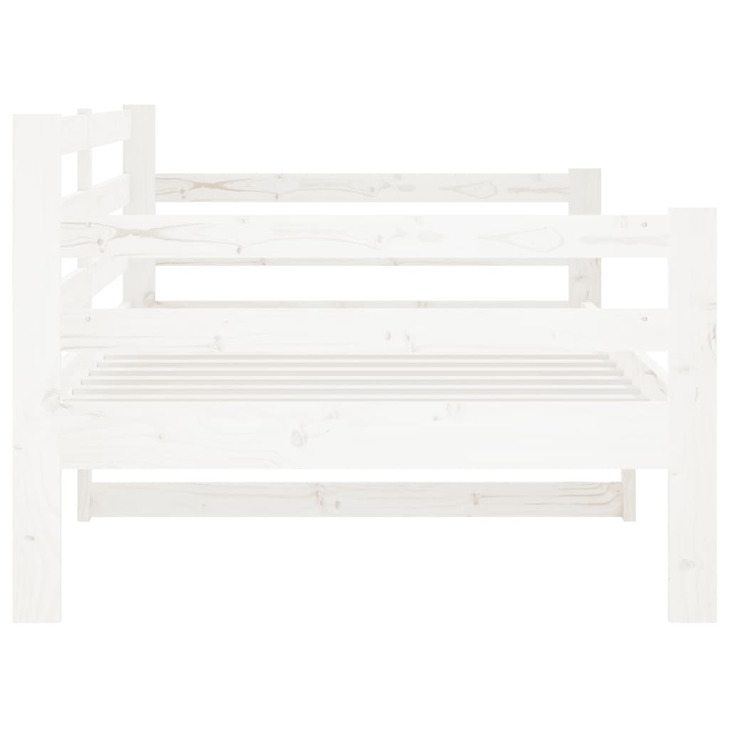Day Bed without Mattress White 80x200cm Solid Wood Pine - Bargainia.com - 
