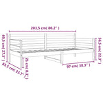 Day Bed without Mattress White 80x200cm Solid Wood Pine - Bargainia.com - 