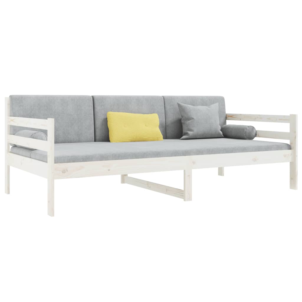 Day Bed without Mattress White 80x200cm Solid Wood Pine - Bargainia.com - 