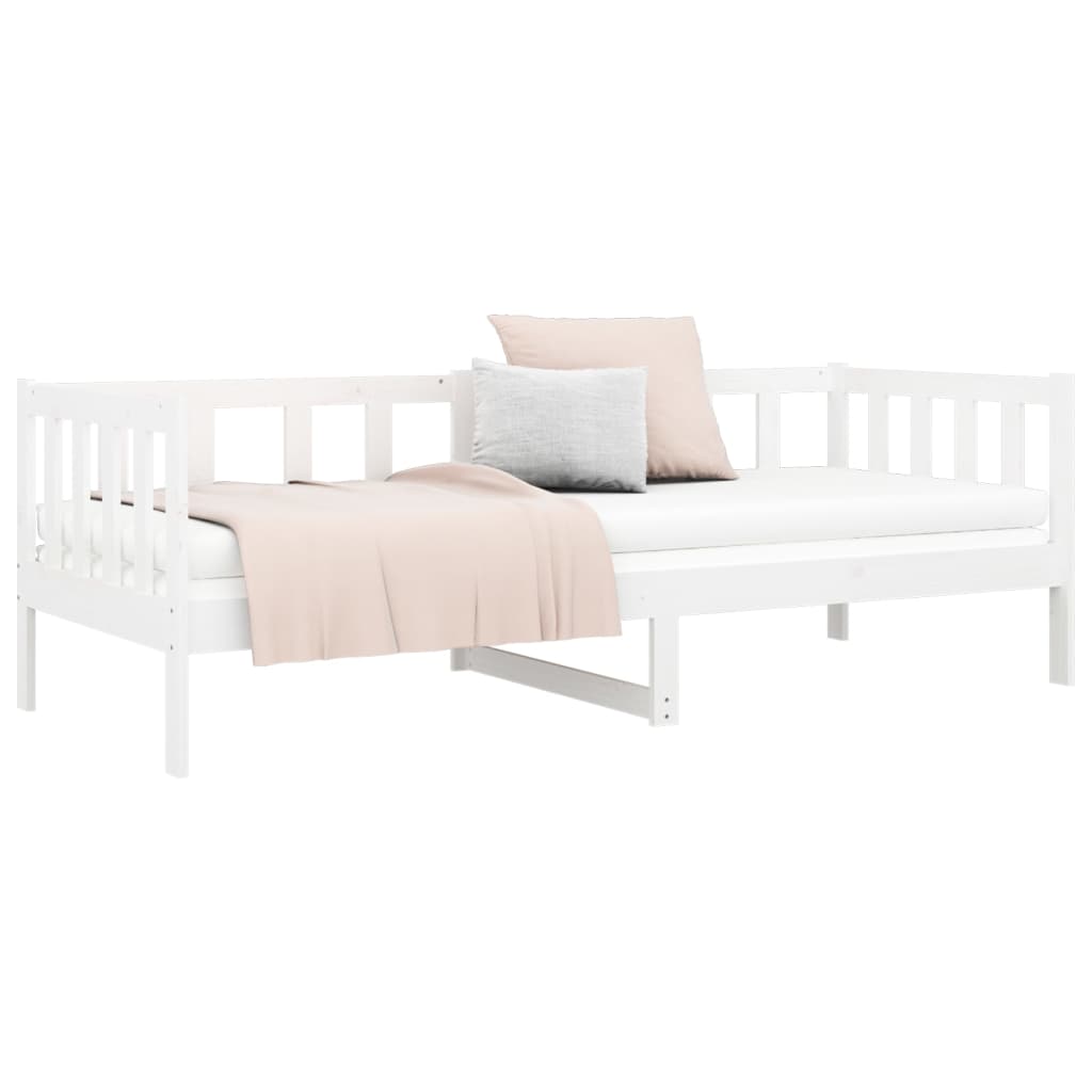 Day Bed without Mattress White 80x200cm Solid Wood Pine - Bargainia.com - 