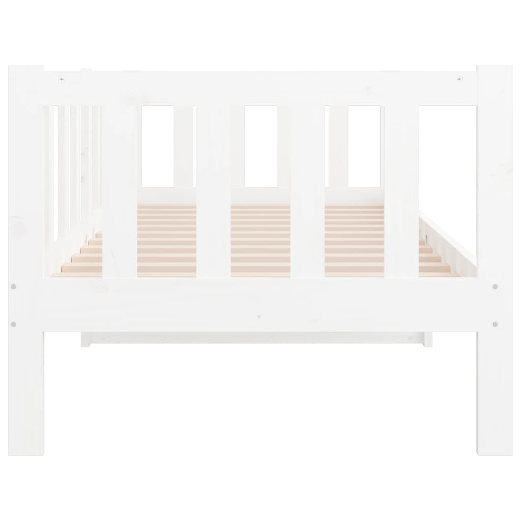 Day Bed without Mattress White 80x200cm Solid Wood Pine - Bargainia.com - 