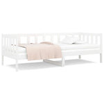 Day Bed without Mattress White 80x200cm Solid Wood Pine - Bargainia.com - 