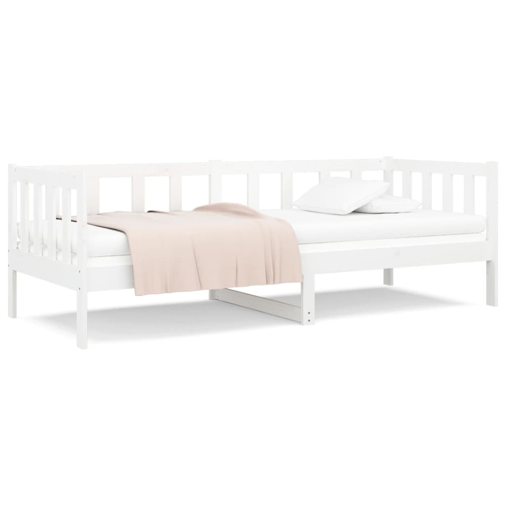 Day Bed without Mattress White 80x200cm Solid Wood Pine - Bargainia.com - 