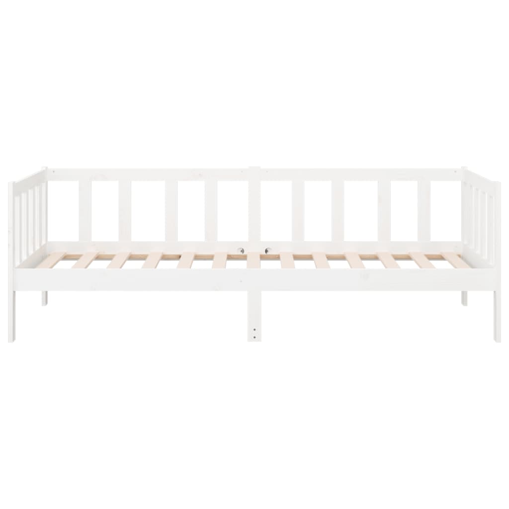 Day Bed without Mattress White 80x200cm Solid Wood Pine - Bargainia.com - 