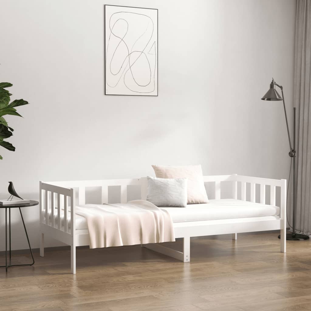 Day Bed without Mattress White 80x200cm Solid Wood Pine - Bargainia.com - 